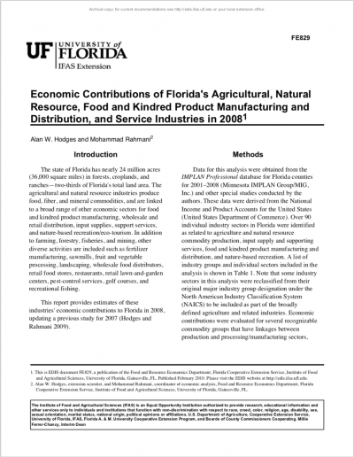 Research Documents of Florida